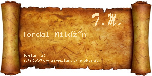 Tordai Milán névjegykártya