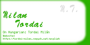 milan tordai business card