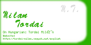 milan tordai business card